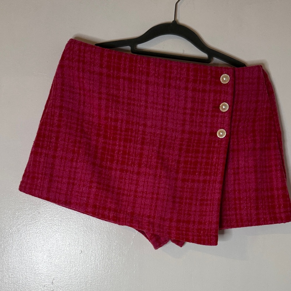 Forever 21 Pink Plaid Skort